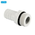 thumbnail image 3 of Uxcell Hose Barb Fitting 20mm Barbed G3/4 Male Thread, 2 Pack Pipe Connector, Grey, 3 of 6