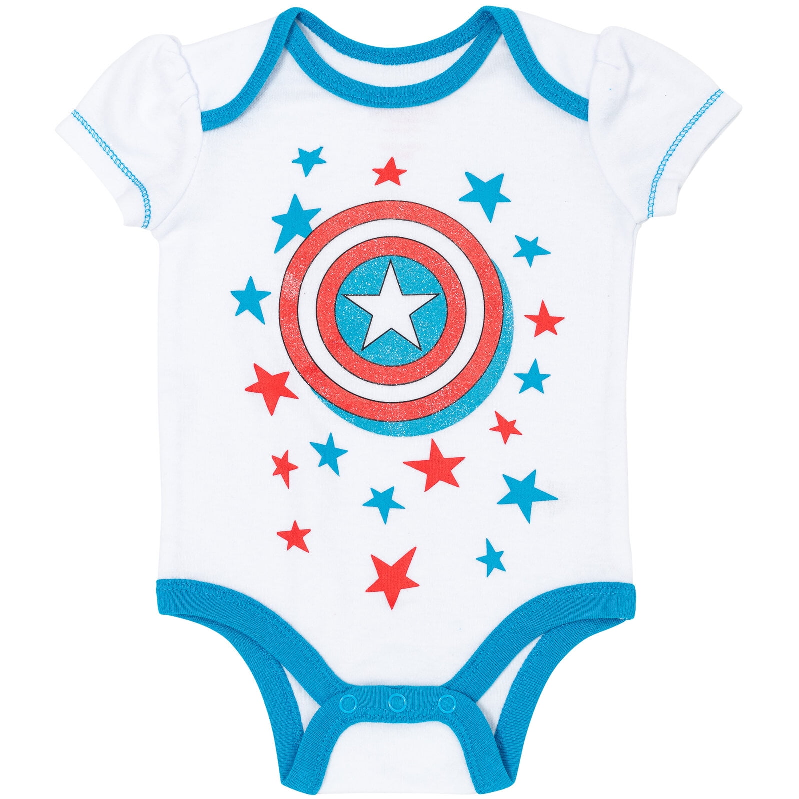Marvel Avengers Spider-Man Captain America Captain Newborn Baby Girls Bodysuit and Headband Newborn to Infant