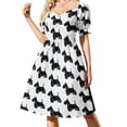 thumbnail image 4 of Vestido de manga corta Scottish Terrier, vestido largo de verano para mujer, vestido vintage morado, 4 of 8