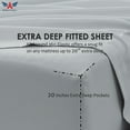 thumbnail image 4 of Pure Giza Cotton King Size Bed Sheets Set- 300-TC Bedding – King Size Bed, 20" Inch Deep Pocket 300TC King Sheets - Silver Grey, 4 of 7
