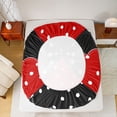 thumbnail image 5 of Homewish Boys Girls Kawaii Bow Knot 4 Pieces Queen Sheet Sets,Polka Dots Ultra Soft Flat Sheet,Black Red Queen Fitted Sheet,Breathable Home Decor, 5 of 7