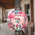 thumbnail image 3 of Hello Valentine’s Day Bichon Frise Flower Crown Romantic Pink Floral Round Wood Sign Bichons Dog Lovers Gifts Idea Hanging Wall Home Decor - 00031, 3 of 5