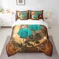thumbnail image 2 of YST Lit Rose Turquoise en Sac, 7 Pcs, Ensemble de Couette, Grand, 2 of 5