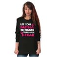 thumbnail image 4 of Breast Cancer Faith Bigger Than Fear Women's Long Sleeve T Shirt Brisco Brands S, 4 of 6