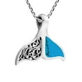 thumbnail image 2 of Ethereal Whale Tail Blue Turquoise Inlay Sterling Silver Necklace, 2 of 6