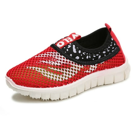 

Kids Baby Boys Girls Mesh Fire Print Sport Run Sneakers Casual Shoes Red 23
