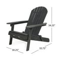 thumbnail image 4 of Ariel Outdoor Acacia Wood Folding Adirondack Chairs with Cushions (Set of 2), Dark Gray and Gray, 4 of 10