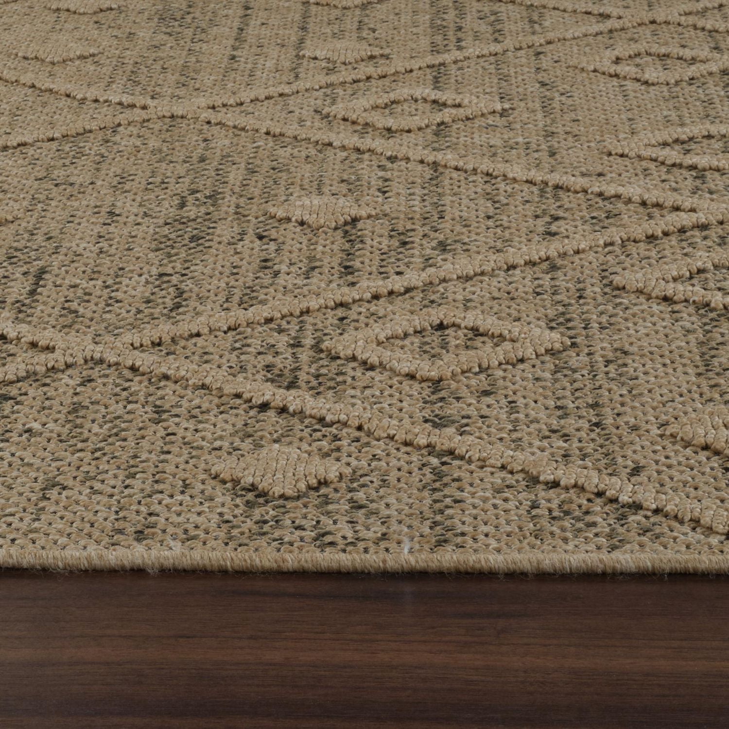 Rug Branch Hogar Abstract Indoor Outdoor Area Rug, Brown Beige, Boho - Living Room, Bedroom, Dining Room, and Kitchen