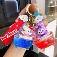 thumbnail image 2 of LLavero de arena movediza relleno de líquido kt cat ilo Sanri o, llavero líquido flotante kawaii de hello kitty acrílico bonito, novedad, 2 of 4