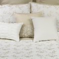 thumbnail image 2 of Zoey 10 Piece Polyester King Comforter Set, Gold Floral Design Print, White - Saltoro Sherpi, 2 of 5