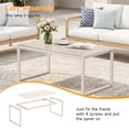thumbnail image 4 of Dovov Outdoor Patio Coffee Table with Glass Top, All Weather Metal Rectangle Coffee Table Indoor Outdoor Glass Table for Patio Living Room, Apricot, 4 of 10