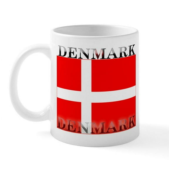CafePress - Denmark Danish Flag Mug - 11 oz Ceramic Mug - Novelty Coffee Tea Cup