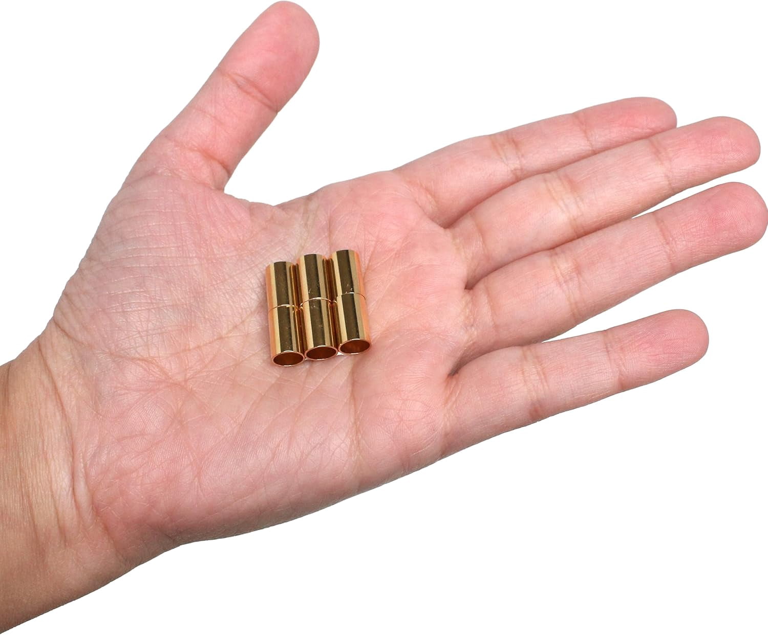 Beadaholique - Magnetic Clasp, Tube Cord Ends Fits 6.2mm Cord, 36 Set Bulk Pack, Gold Plated