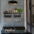 thumbnail image 2 of Mkyiongou 2 Tier Wall Mount Metal Wine Rack Storage Shelf Glass Hanging Holder For Home, 2 of 9