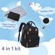 thumbnail image 2 of iniuniu Mochila para pañales, kit 4 en 1, grande, unisex, mochila de viaje impermeable para bebés, niños y niñas, con bolsa para pañales, cambiador lavable, estuche para chupete y correas para cocheci, 2 of 5