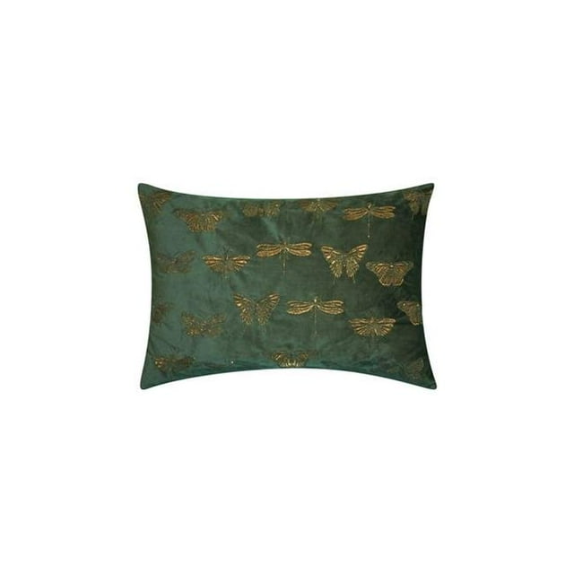 Edie Home EAH087FR654447 Papillon Coussin Décoratif &44; Vert Forêt