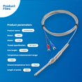 thumbnail image 5 of Sensores De Temperatura De Termopar Tipo K Cgele 0 ~ 600? Sonda De Alambre De 2M/6,6 Pies De Longitud, 50Mm, Dos Cables, 50?,5Mm, Sonda De Acero Inoxidable, Detector De Temperatura, Medidor De Tempera, 5 of 5