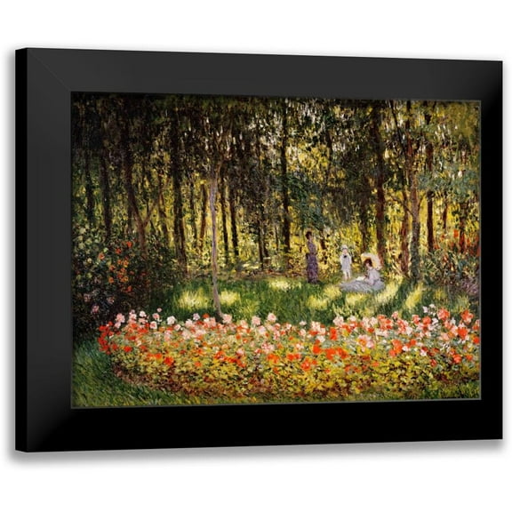 Monet, Claude 14x12 Black Modern Framed Museum Art Print Titled - Wooded Scene