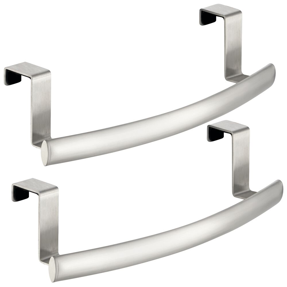 mDesign Steel Over Door Curved Towel Bar Storage, Hanger for or