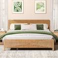 thumbnail image 6 of Brafabhome Bohemian King Bed Frame with Hand-Woven PE Rattan Headboard and Footboard, No Box Spring Needed, 1000lbs, 6 of 7