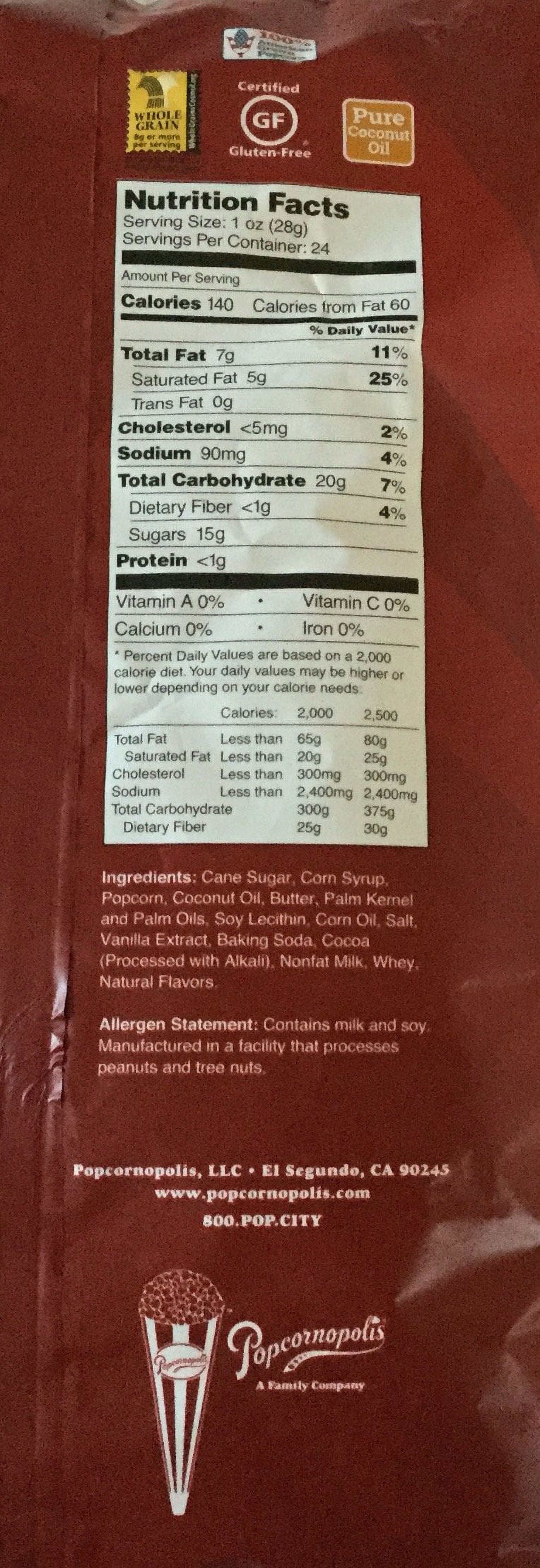 Popcornopolis Zebra Popcorn - 24 Oz. Bag - Gluten Free with 0 Trans Fat (Pack of 2)