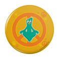 thumbnail image 1 of Meditating Gumby with Peace Sign Pinback Button Pin, 1 of 4