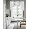 thumbnail image 4 of Navy Blue Grey Branch Swag Valance for Windows 56'' x 36'', Spring Summer Pastoral Botanical Light Filtering Kitchen Curtains Valances for Bathroom/Living Room/Bedroom/Café, Rod Pocket Curtain Panel, 4 of 6