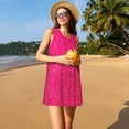 thumbnail image 3 of Fotbe Rose Red Glitter Vestido de Verano sin Mangas para Mujer – Vestido Midi Línea A, Estilo Camiseta Floral, Vestido Playero Casual y Fluido, 3 of 7