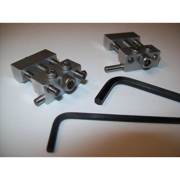 Set Of 2 Adjustable Low Profile Vise Stops With Wrenches Machinist Tool