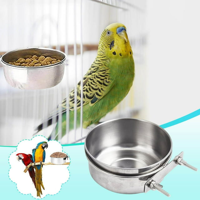 Xihbxyly Comedero para Pájaros de Acero Inoxidable, Diseño Cómodo para Comer, Base Antideslizante, Fácil de Colgar, Fácil de Limpiar, Apto para Pájaros y Mascotas Pequeñas, Varios Tamaños, Diámetro d