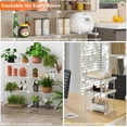 thumbnail image 4 of LLMRR 2-Tier Expandable Under Sink Storage Organizer, Adjustable Heavy-Duty Stainless Steel Cabinet Shelf with Detachable Hooks, Stackable Storage Rack for Kitchen Pantry, White, 1 Pack, 4 of 9