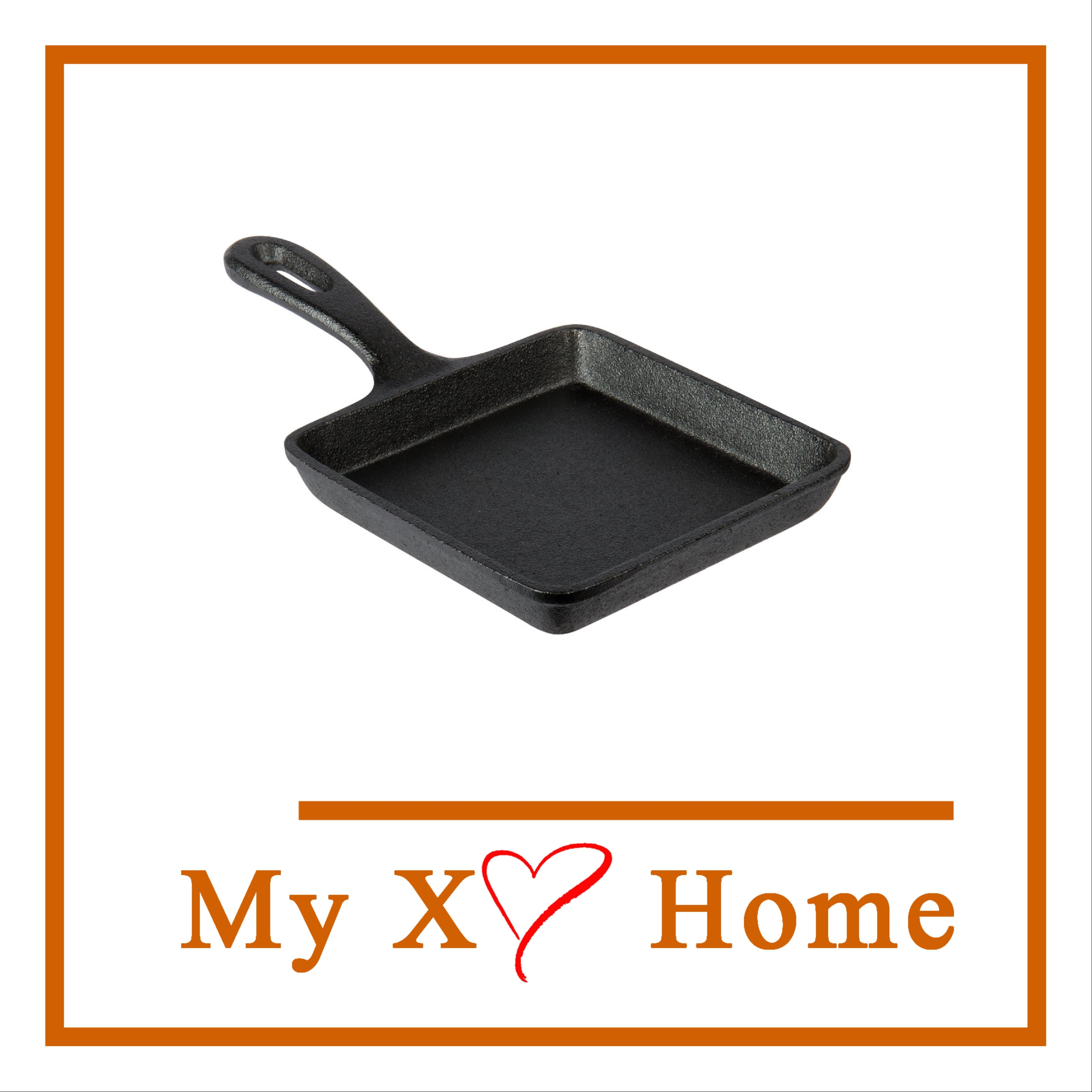 MyXOHome 5" x 5" PreSeasoned Mini Cast Iron Square Skillet (1 Skillet