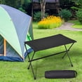 thumbnail image 3 of Mesa plegable de aleación de aluminio, muebles negros, escritorio de pie compacto y estable de tamaño pequeño, adecuado para mochileros y viajes al aire libre,Marrón,Como se describe, 3 of 4