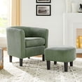 thumbnail image 4 of Aukfa Accent Chair with Ottoman for Living Room Bedroom, Modern Club Chair Armchair,Corduroy,Green, 4 of 8