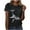 Black#1, variant on Women's Ocean Animal Print Summer Short Sleeve Crew Neck Basic Top | Stretchy Breathable Plus Size Friendly (S-3XL) | Casual Beach Daily Wear