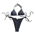 thumbnail image 4 of Conjunto de bikini para mujer, elegante ropa de playa para fiestas, viajes, spas, actividades acuáticas en la playa. M Black M, 4 of 9