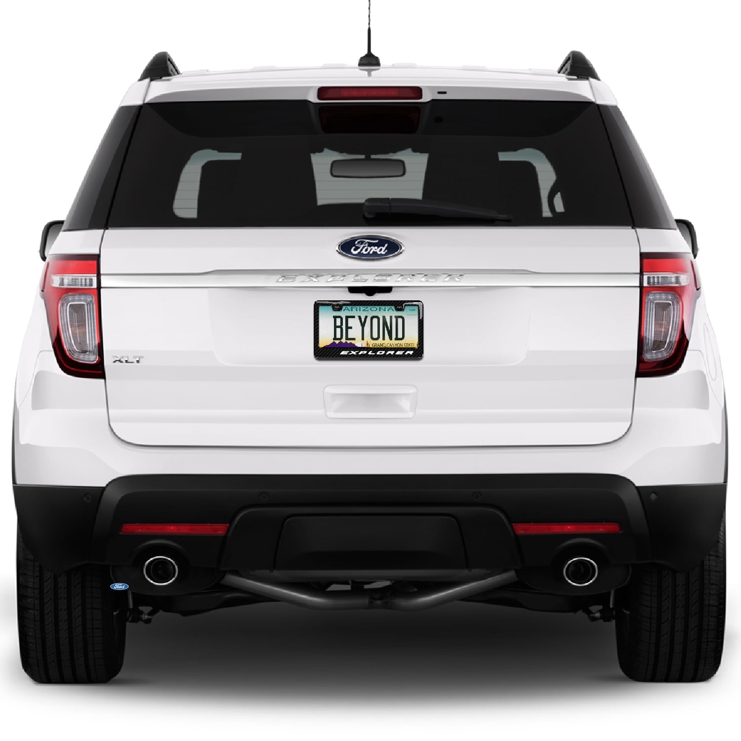 Ford Explorer Black Real 3K Carbon Fiber Finish ABS Plastic License Plate Frame