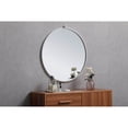 thumbnail image 3 of Midcentury Modern Metal Frame Round Mirror With Decorative Hook 28" In White, 3 of 6