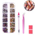 thumbnail image 1 of 1440 Pieces Crystal Crystal Rhinestones Nail Art Rhinestones with Pick Up Tweezers and Rhinestone Picker Dotting Pen, For Nail Polish, Apparel, DIY Crafts, 1 of 9