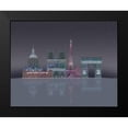 thumbnail image 2 of Fab Funky 18x15 Black Modern Framed Museum Art Print Titled - Paris Skyline Night Reflections, 2 of 5