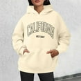 thumbnail image 2 of Bibifish Hoodies For Women California City Letter Print Hoodies Long Sleeve Drawstring Hoodies Oversized Fleece Pockets Tops, 2 of 4