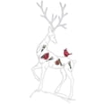 thumbnail image 2 of 19.5" White and Red Reindeer with Cardinals Christmas Tabletop Decoration, 2 of 2