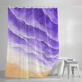 thumbnail image 4 of Ocean Waves Shower Curtain, 48" x 72", Abstract Gradient Orange Purple Waves Beach Waterproof Bathroom Curtain Washable Shower Curtain Set with 12 Hooks, 4 of 8