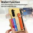 thumbnail image 3 of for Samsung Galaxy Z Fold 7 Wallet Case with Pen Holder & Stand, Built-in Screen Protector Wrist Strap Card Holder Back Cover Hard PC Shockproof Finger Grip Case for Men Women Girls, Yellow, 3 of 9