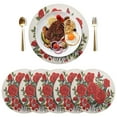 thumbnail image 5 of Ryvnso Red Roses Flowers Round Plate Mats Dining Table Placemat Set of 4 for Holiday Decoration, 5 of 7