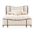 thumbnail image 2 of Michael Amini Camellia Field Queen Upholstered Chenille Bed in Linen/Warm Pecan, 2 of 11