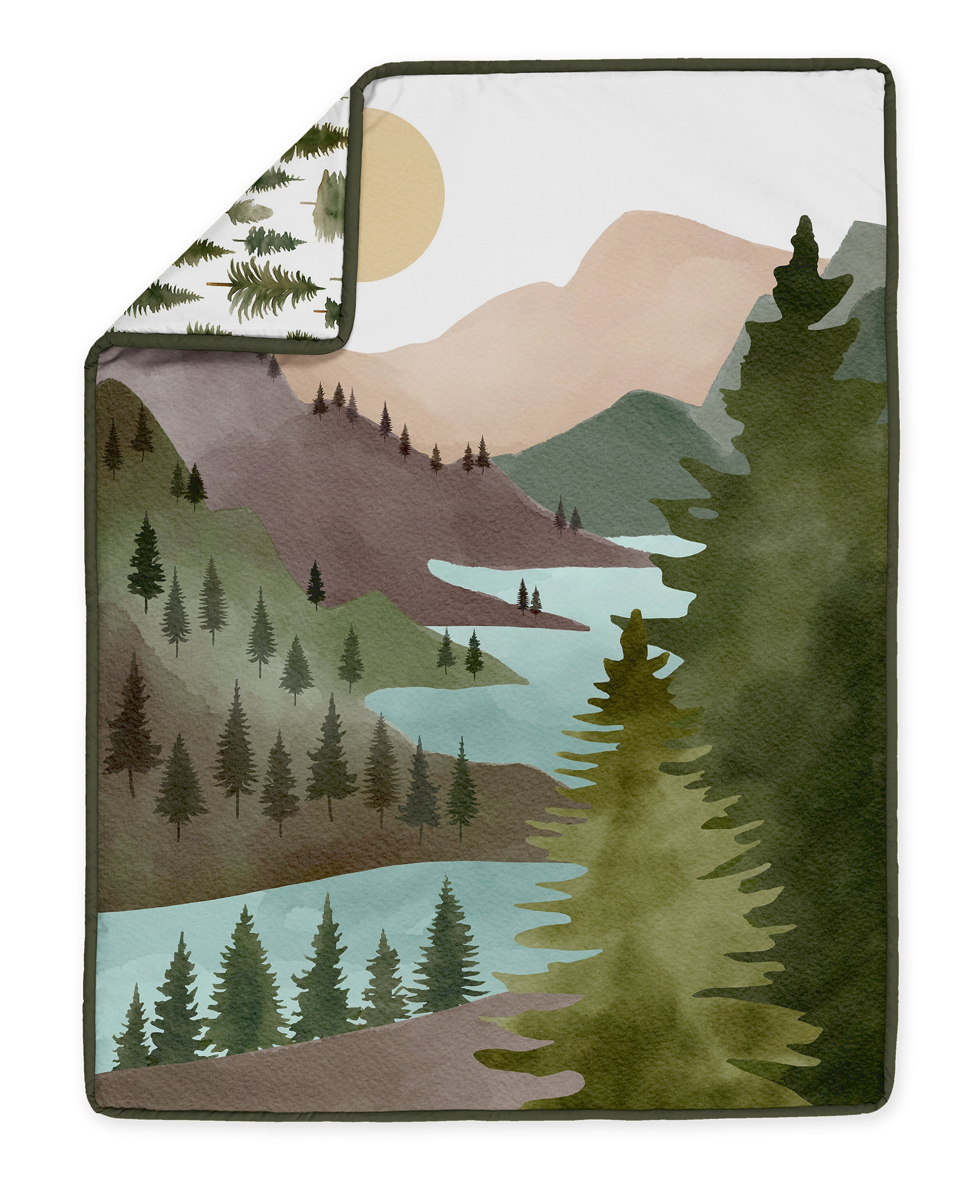 Sweet Jojo Designs Woodland Pine Tree Boy or Girl Gender Neutral Unisex Crib Bedding Set 4 Piece