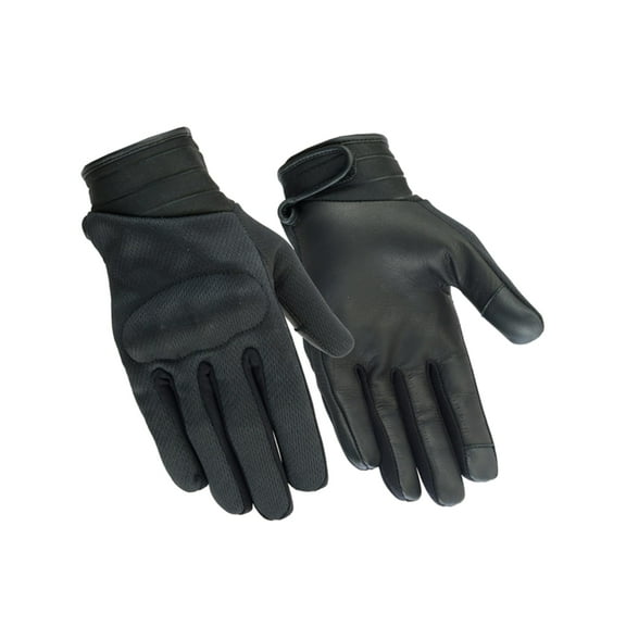 Daniel Smart Men’s Textile Gloves – Motorcycle Gloves with soft knuckle and Goatskin Leather Palm and Touch Screen Fingertips