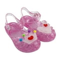 thumbnail image 2 of Travelwant Toddler Girls Jelly Sandals Rubber Sole Closed Toe Princess Flat Summer Shoes, 2 of 7