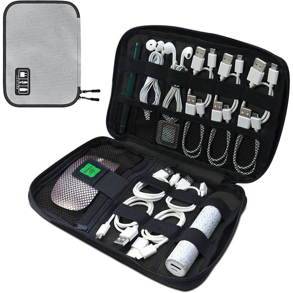 Luxtude Portable Electronics Organizer and Travel Cable Case for Cords, Chargers, and Tech Accessories